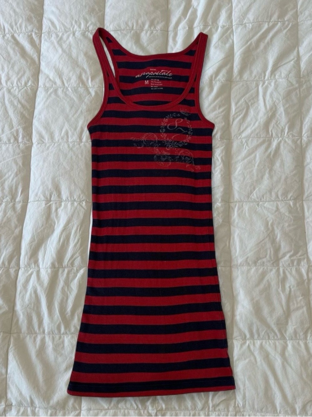 Y2K Aeropostale Red Striped Long Tank Top
